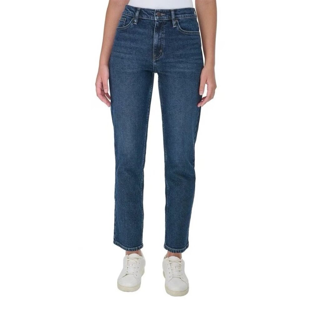 Calvin Klein Jeans Women’s 12x27 Straight Leg High-Rise Denim Pants Dark Blue